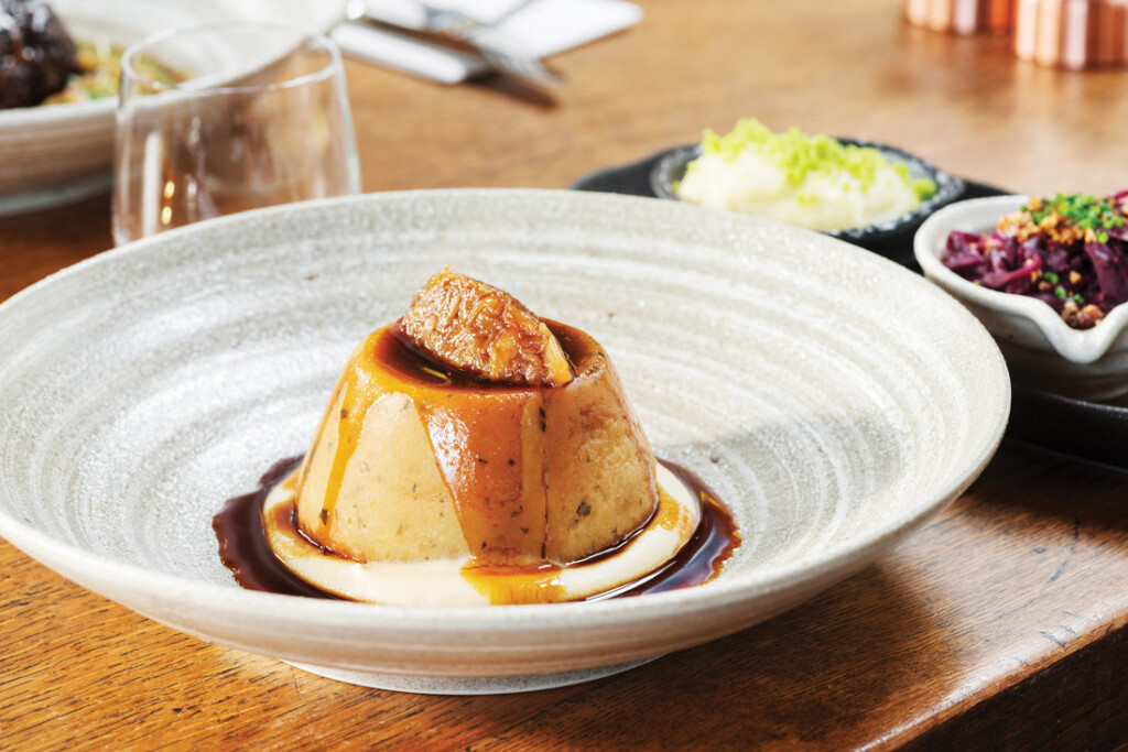 enison and ox cheek suet pudding