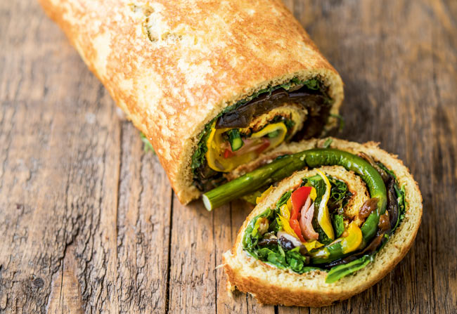 Savoury swiss roll