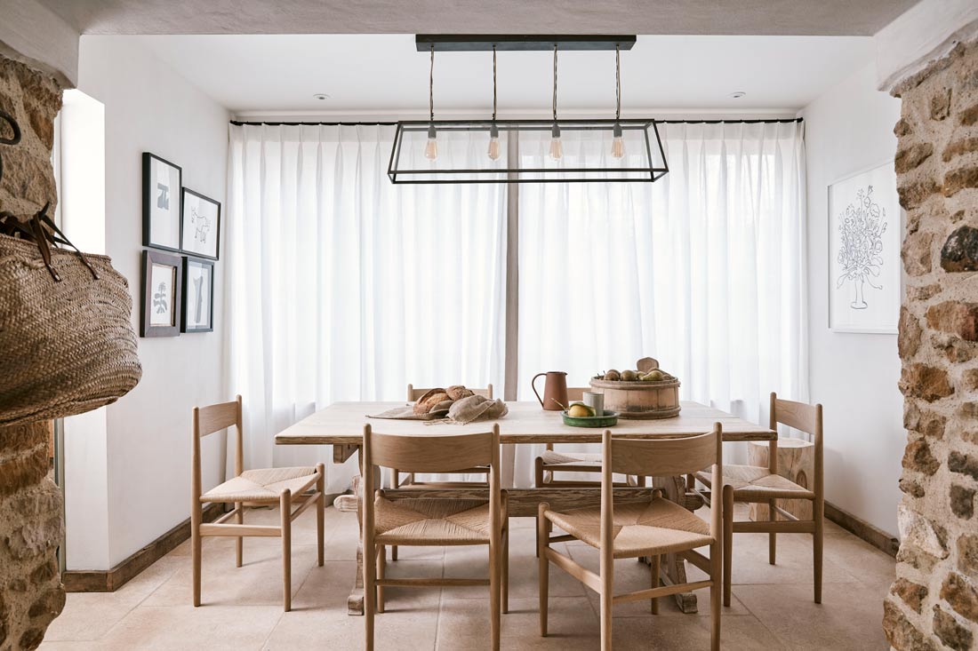 Table and chairs in self catering cottage on Daylesford Organic Farm estate