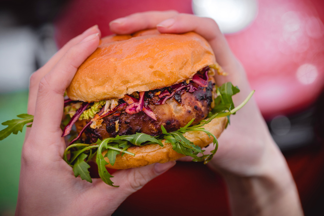 Miso-glazed celeriac burgers