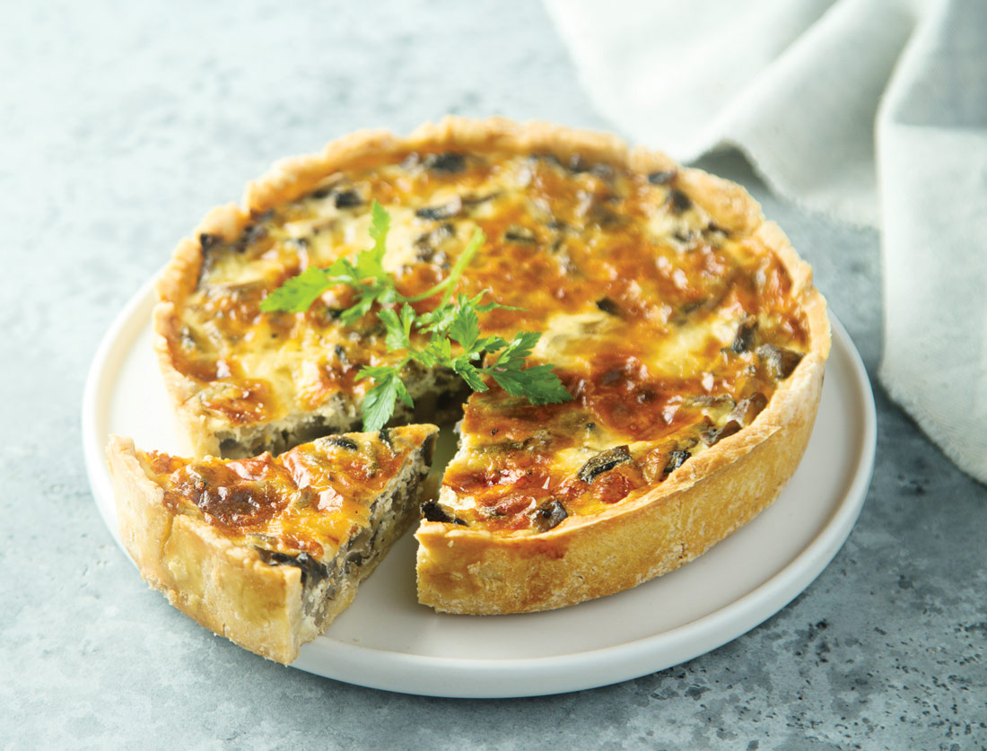 Mussel and sea spinach tart