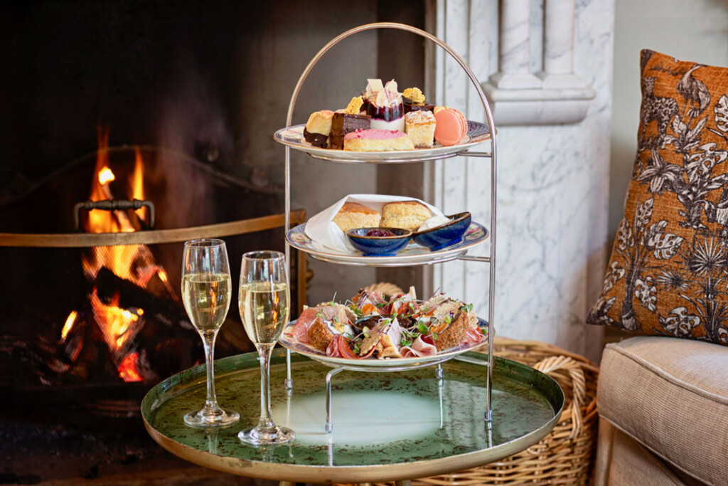 Festive breaks in the South West: afternoon tea at Burleigh Court
