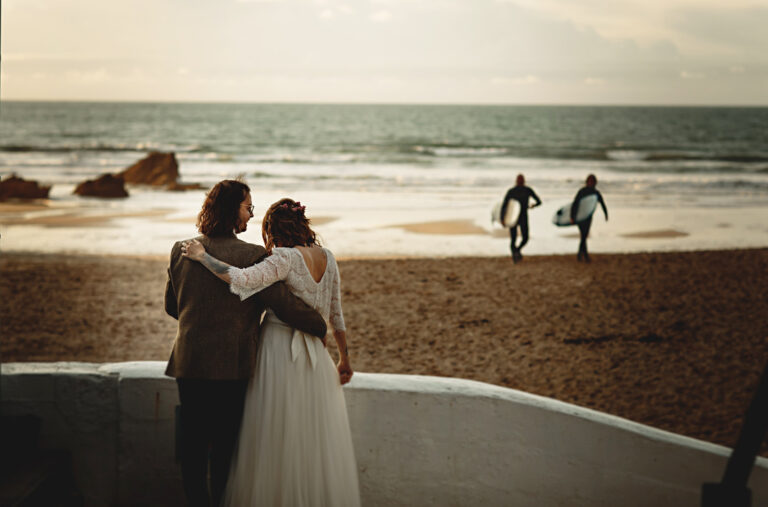 South West winter weddings - Lusty Glaze Beach