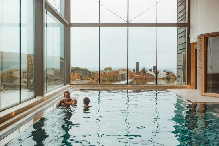 In the pool at Scarlet - sustainable spa breaks