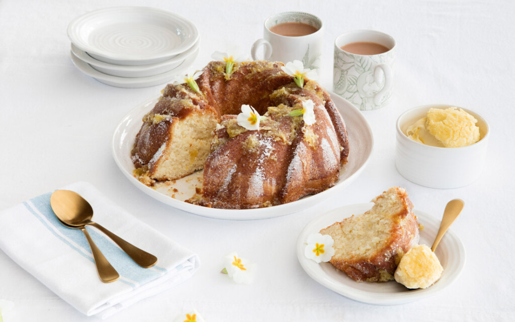 Clotted cream and lemon drizzle bundt cake