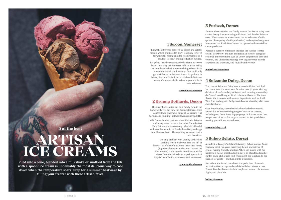 FOOD Juy August Issue 191 Artisan Ice cream