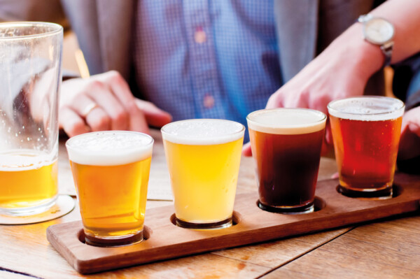 How to taste beer like a pro, line up of tasting beers