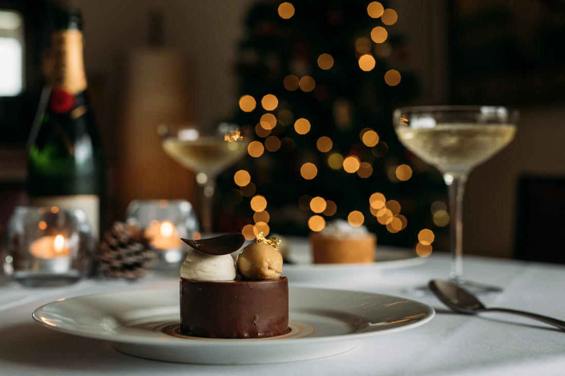 Dessert and Champagne - last-minute Christmas breaks at Hotel Meudon near Falmouth