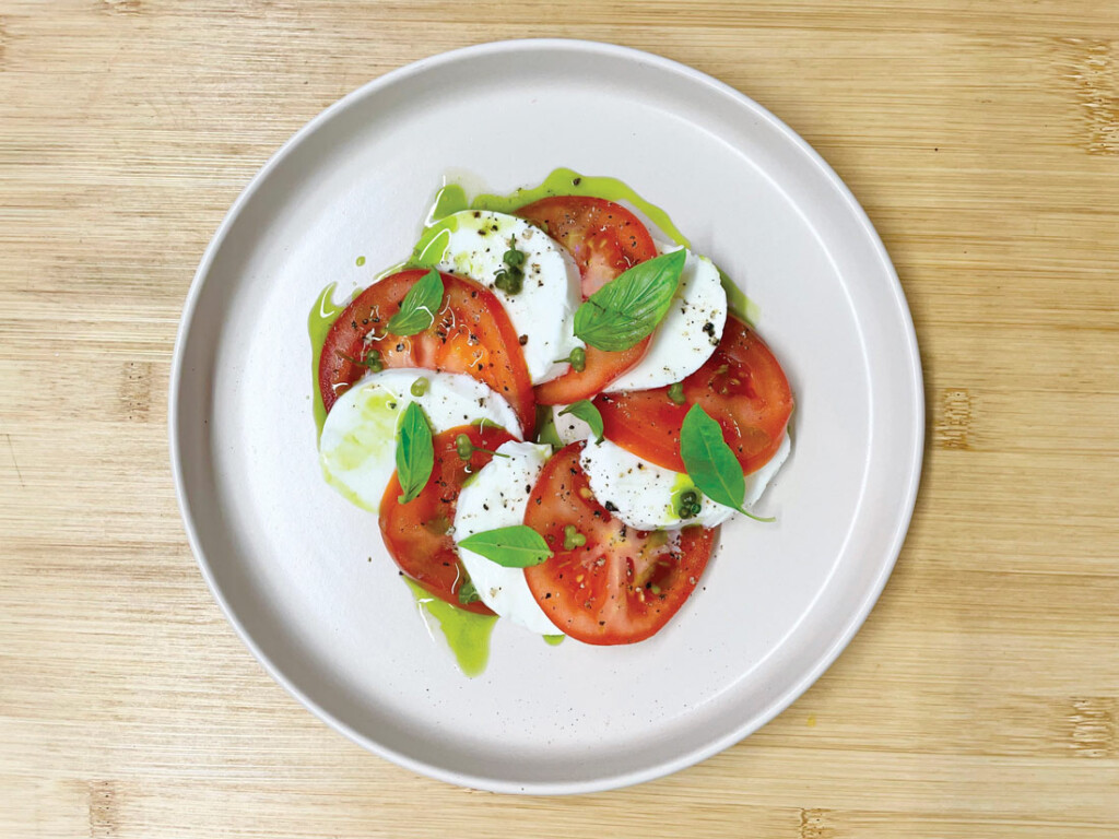 Found & Fine caprese salad