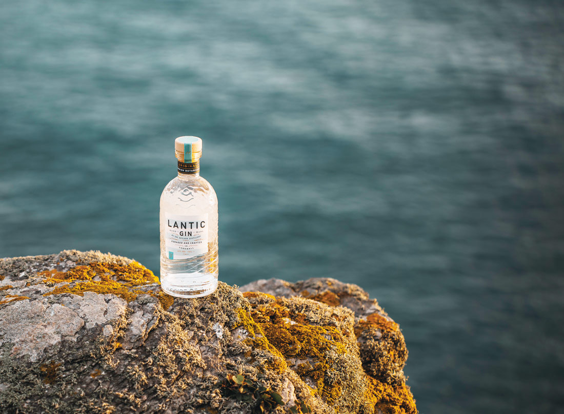 Best summer gins - Lantic Gin bottle on rocks