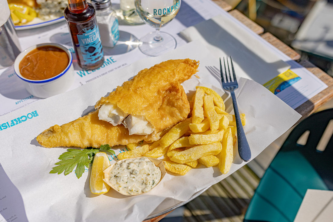 Rockfish, fish and chips in Dorset