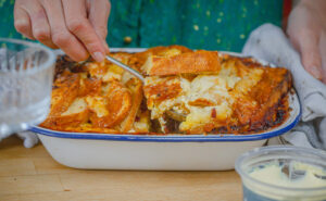 Savoury bread and butter pudding recipe