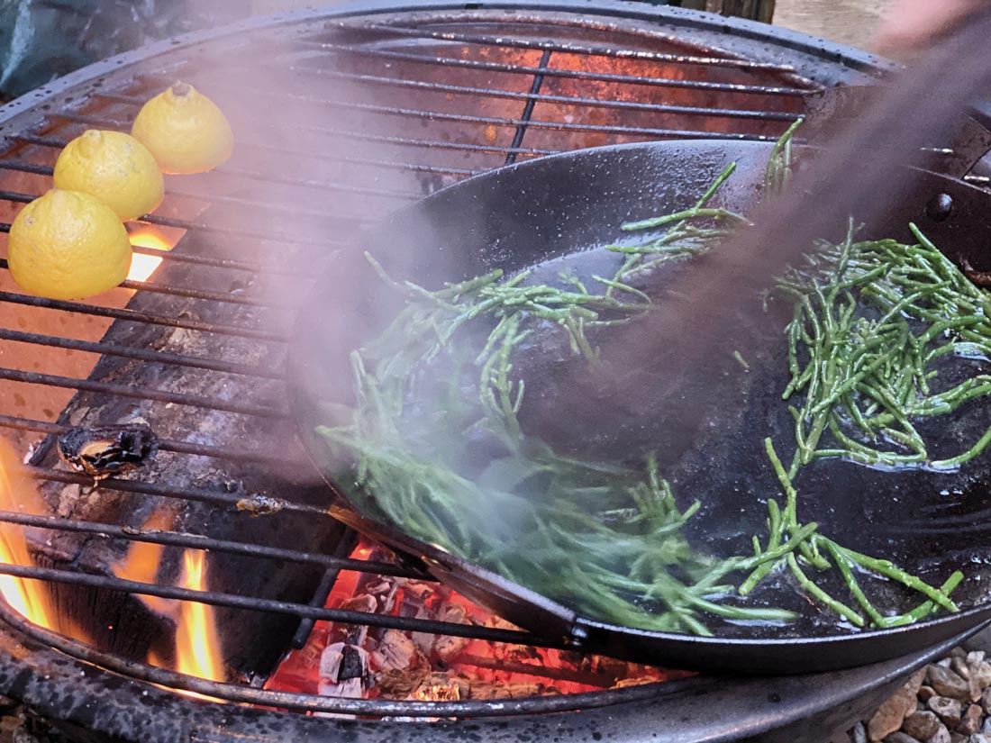 Barbecued samphire