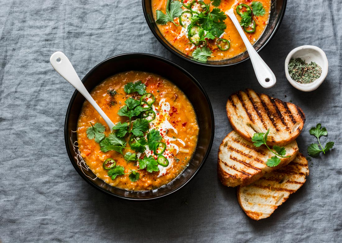 Curried lentil autumn soup