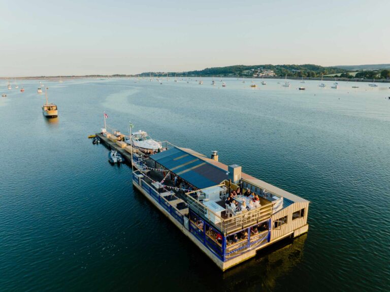 restaurant on a barge in the Exe Estuary