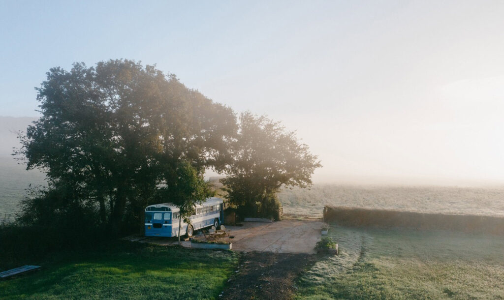 bus in vineyard